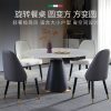 Bàn ăn tấm đá xoay có thể thu vào của Ý đa chức năng vuông tròn sử dụng kép bàn ăn gấp cho gia đình bàn tròn biến đổi