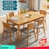 Bàn ăn tối giản nhà phòng khách căn hộ nhỏ đơn giản bàn ăn gỗ rắn nội thất LS003