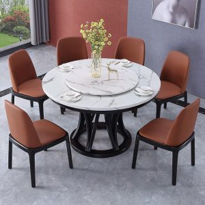 Bàn ăn tròn bằng đá cẩm thạch sang trọng 10 người - Hình 2