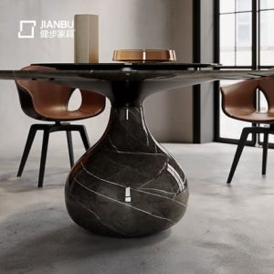 Bàn ăn tròn đá cẩm thạch nhập khẩu. - Hình 2
