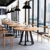 Bàn ăn tròn gỗ đặc phòng nhỏ bình thường quán cà phê Bàn tròn Gác xép Mỹ công nghiệp gió sắt nghệ thuật đàm phán đơn giản Bàn ghế