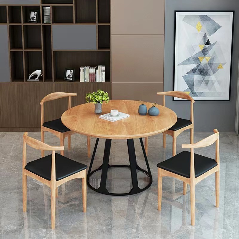Bàn ăn tròn gỗ đặc phòng nhỏ bình thường quán cà phê Bàn tròn Gác xép Mỹ công nghiệp gió sắt nghệ thuật đàm phán đơn giản Bàn ghế - Hình 3 Bàn ăn tròn gỗ đặc phòng nhỏ bình thường quán cà phê Bàn tròn Gác xép Mỹ công nghiệp gió sắt nghệ thuật đàm phán đơn giản Bàn ghế - Hình 3