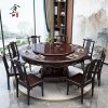 Bàn ăn tròn gỗ nguyên khối – Bàn xoay 10 người, thiết kế kiểu Trung Quốc cho phòng khách, hộ gia đình