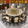 Bàn ăn tròn gỗ nguyên khối có bàn xoay bàn tròn gia đình bàn ăn 10 người bàn tròn kết hợp ghế bàn tròn lớn