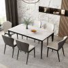 Bàn ăn và ghế bằng đá phiến sáng màu tối giản hiện đại kết hợp 1,3 mét 1,4 mét Hộ gia đình nhỏ Bàn ăn tối giản kiểu Ý