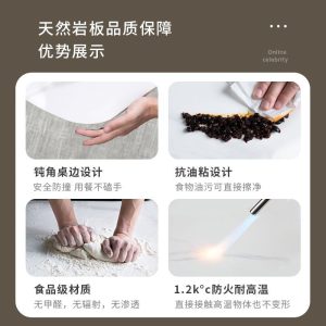 Bàn ăn và ghế kết hợp tấm đá sang trọng nhẹ của Ý đơn giản hiện đại gia đình hộ gia đình hình chữ nhật bàn ăn phương tây bàn ăn - Hình 3