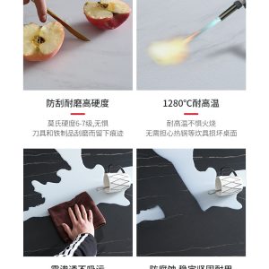Bàn ăn và ghế kết hợp tấm đá sang trọng nhẹ của Ý kết hợp hình tròn có thể thu vào sử dụng kép Bàn cơm gấp cỡ nhỏ tối giản hiện đại - Hình 4