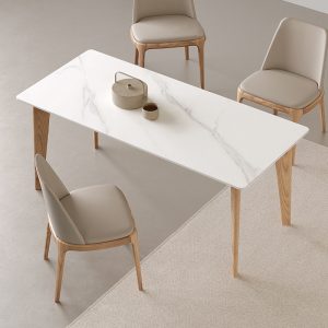 Bàn ăn và ghế phong cách rock board phong cách Nhật Bản phong cách wabi-sabi phòng nhỏ Thiết kế màu log Bắc Âu Bàn ăn gỗ nguyên khối - Hình 2