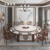 Bàn ăn xoay 15 người, bàn tròn khách sạn lớn, Bàn ăn 15 người, 20 người kiểu trung hoa mới, bàn xoay tự động, bàn ghế lẩu nhà hàng khách sạn,