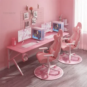 Bàn Ánh sáng sang trọng đôi Bàn máy tính Phòng ngủ màu hồng Bàn viết Cafe Bàn chơi game Máy tính Bộ Bàn ghế B - Hình 3