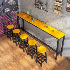 Bàn bar Bàn gia đình đơn giản dựa vào tường thương mại Bàn hẹp Bàn dài quán trà sữa Bàn ghế ghế cao - Hình 3