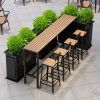 Bàn bar ngoài trời đặc biệt quán trà sữa quán cafe ngoài trời sắt mỹ thuật cao chân dài ban công Bàn ghế gỗ nhựa chống ăn mòn
