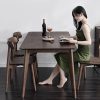 Bán buôn bàn ăn đá phiến vân gỗ đơn giản hiện đại tất cả gỗ óc chó màu Bắc Âu chữ nhật bàn ăn phòng ăn nhỏ