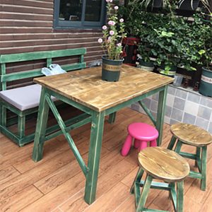 Bán buôn Bàn ăn gỗ nguyên khối phong cách Mỹ cổ điển cũ Bàn hình chữ nhật ban công ăn Bàn cà phê quần áo cửa hàng hoa Bàn công nhân - Hình 2