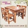 Bán buôn Bàn ghế ăn bằng gỗ nguyên khối phong cách Trung Quốc cổ carbonized Eight Immortals Bàn ghế khách sạn nhà hàng mì nhà hàng trang trại Bộ bàn hình chữ nhật