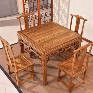 Bán buôn gỗ đặc tám vị tiên Bàn cây du Trung Quốc cổ vuông Bàn ghế nhà bốn người Bàn vuông nhà hàng - Hình 3