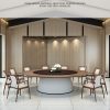 Bán buôn mới phong cách Trung Quốc bàn ăn khách sạn bàn tròn lớn bàn ăn gỗ rắn câu lạc bộ bàn xoay điện đá tấm 20 người 15 hộp lửa - Hình 2