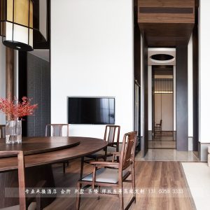 Bán buôn mới phong cách Trung Quốc khách sạn điện bàn tròn lớn bàn ăn gỗ rắn câu lạc bộ 20 người bàn khách sạn bàn ăn hộp bàn xoay - Hình 2