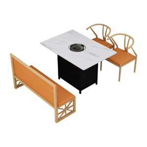 Bán buôn phiến đá đá cẩm thạch bàn lẩu bếp từ rang và rửa một xiên thịt nướng thẻ ghế sofa bàn ghế - Hình 3