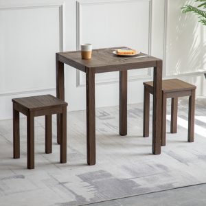 Bán buôn rắn gỗ du Bàn vuông nhỏ log Bàn ăn hiện đại hình vuông giải trí Bàn ghế nhà - Hình 3
