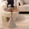 Bàn cà phê Bàn tròn nhỏ Ghế sofa phòng khách sang trọng Bàn bên Nội thất gia đình Bàn trung tâm Bàn dịch vụ Thiết kế kính Tabl