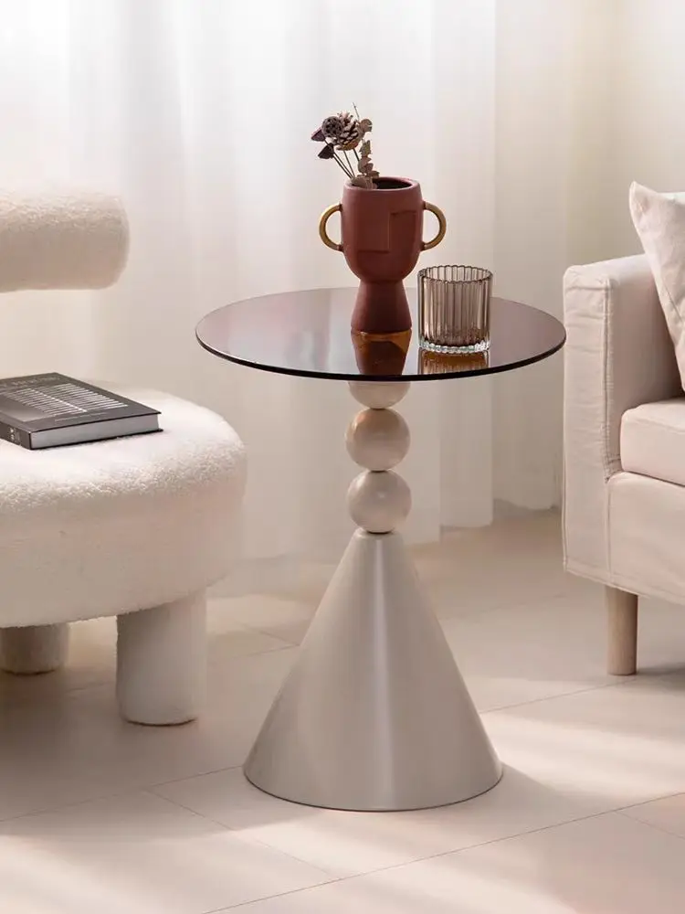 Bàn cà phê Bàn tròn nhỏ Ghế sofa phòng khách sang trọng Bàn bên Nội thất gia đình Bàn trung tâm Bàn dịch vụ Thiết kế kính Tabl - Hình 4 Bàn cà phê Bàn tròn nhỏ Ghế sofa phòng khách sang trọng Bàn bên Nội thất gia đình Bàn trung tâm Bàn dịch vụ Thiết kế kính Tabl - Hình 4