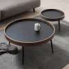Bàn Cà Phê Bằng Gỗ Hiện Đại Căn Hộ Nhỏ Sang Trọng Bàn Tròn Đơn Giản Ghế Sofa Phòng Khách Bên Bàn Hộ Gia Đình Bộ Bàn Trà