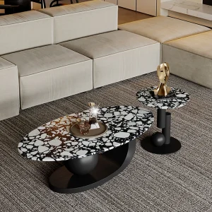 Bàn cà phê cổ điển mộc mạc An toàn cho trẻ em di động Thiết kế kiểu Italy Công nghiệp Bàn bên phòng Comodini Nội thất tự nhiên