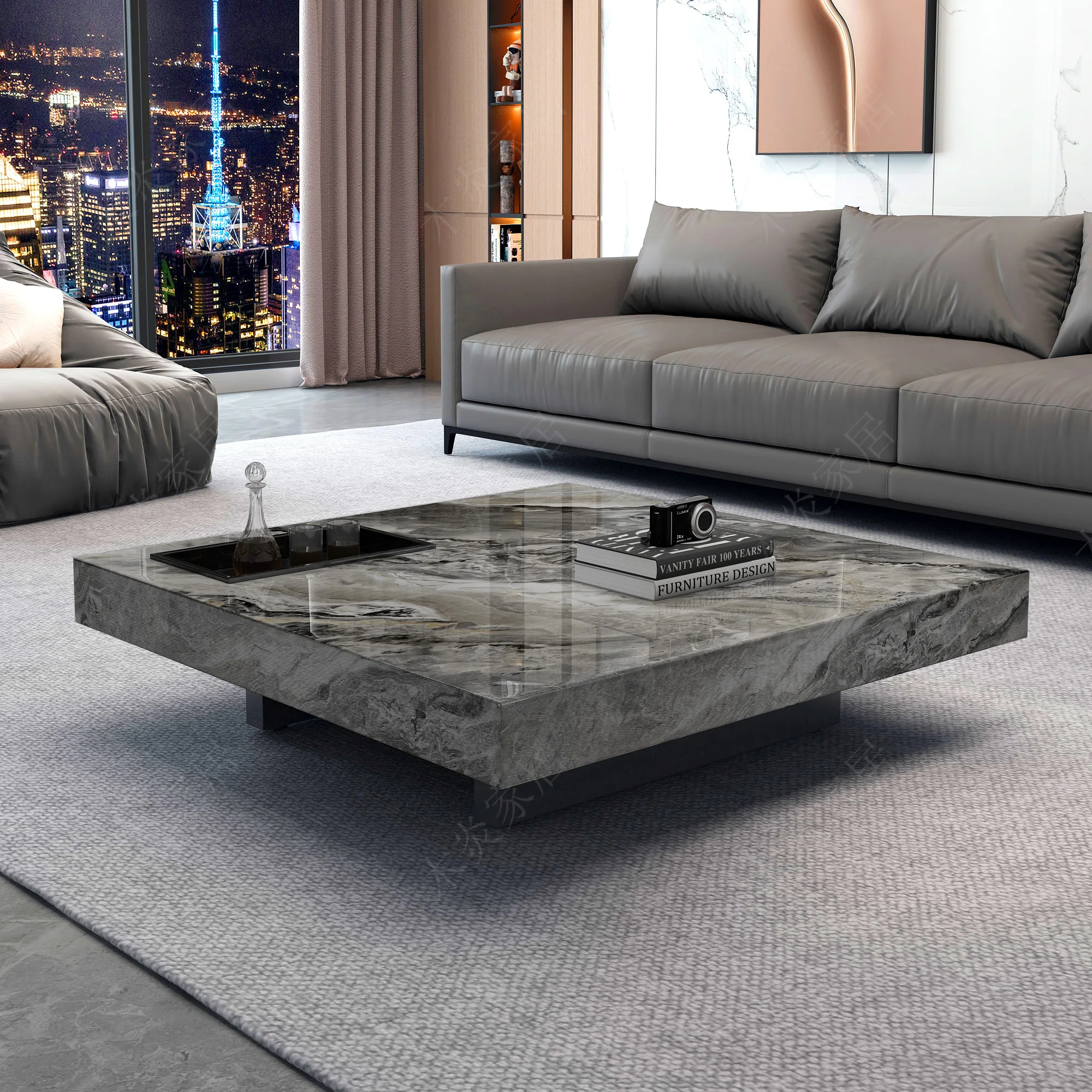 Bàn cà phê đá phiến tối giản của kiểu Italy nhẹ nhàng sang trọng Bàn cà phê đá phiến tối giản của kiểu Italy nhẹ nhàng sang trọng