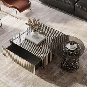 Bàn cà phê hiện đại sang trọng Bàn gỗ phòng khách Thiết kế Bàn cà phê Tối giản độc đáo Stolik Kawowy Nội thất gia đình