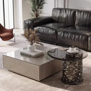 Bàn cà phê hiện đại sang trọng Bàn gỗ phòng khách Thiết kế Bàn cà phê Tối giản độc đáo Stolik Kawowy Nội thất gia đình - Hình 4