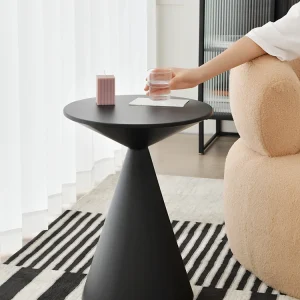 Bàn Cà Phê kiểu Italy Bắc Âu Sang Trọng Bàn Sofa Tròn Hiện Đại Bàn Bên Đen Lối Vào Độc Đáo Mesa Plegable Nội Thất Gia Đình - Hình 2