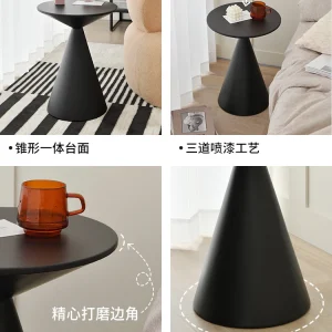 Bàn Cà Phê kiểu Italy Bắc Âu Sang Trọng Bàn Sofa Tròn Hiện Đại Bàn Bên Đen Lối Vào Độc Đáo Mesa Plegable Nội Thất Gia Đình - Hình 4