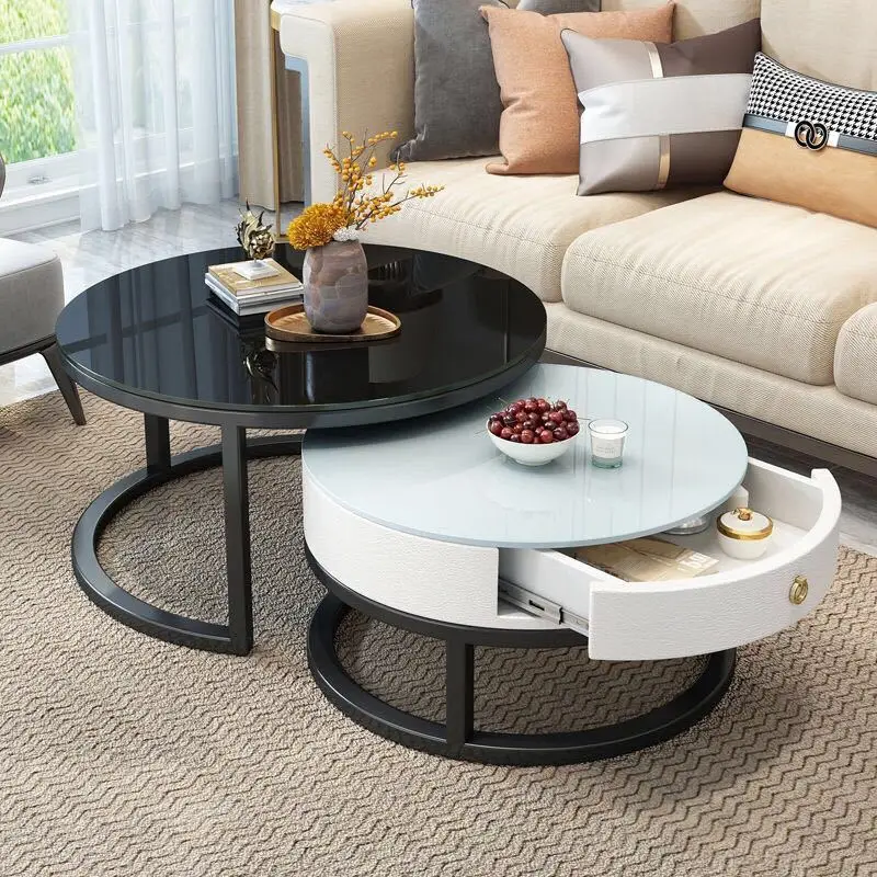 Bàn cà phê kính cường lực có ngăn kéo cho phòng khách Bàn cafe 2 trong 1 Bàn trung tâm lắp ráp - Hình 2 Bàn cà phê kính cường lực có ngăn kéo cho phòng khách Bàn cafe 2 trong 1 Bàn trung tâm lắp ráp - Hình 2