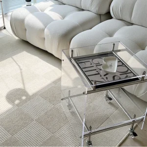 Bàn Cà Phê Phụ Nhỏ Góc Đầu Giường Nhựa Lối Vào Sảnh Phòng Bàn Trung Tâm Salon Gọn Gàng Sehpa Modelleri Nội Thất YR50CB - Hình 2