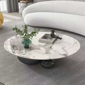 Bàn cà phê tròn và đĩa đá kiểu Italy đơn giản trực tuyến người nổi tiếng thiết kế sáng tạo thép không gỉ cá tính nghệ thuật - Hình 2