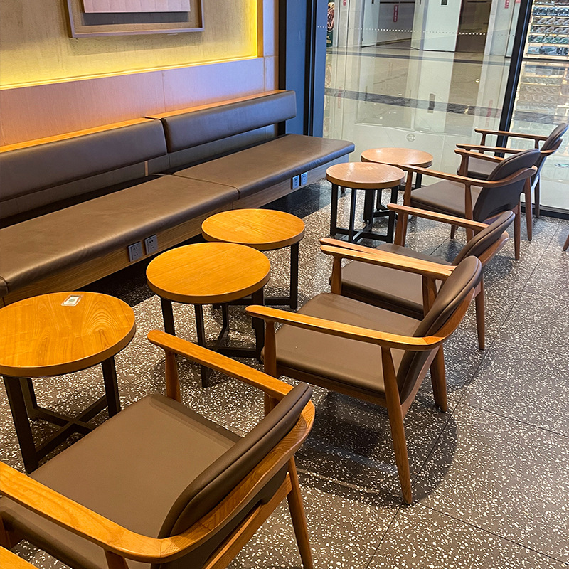 Bàn cafe quán trà sữa ghế ăn cửa hàng tráng miệng phục vụ dựa vào tường gỗ cứng ghế sofa nhà hàng tây Bàn ghế - Hình 2 Bàn cafe quán trà sữa ghế ăn cửa hàng tráng miệng phục vụ dựa vào tường gỗ cứng ghế sofa nhà hàng tây Bàn ghế - Hình 2