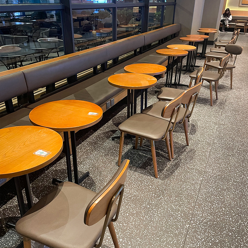 Bàn cafe quán trà sữa ghế ăn cửa hàng tráng miệng phục vụ dựa vào tường gỗ cứng ghế sofa nhà hàng tây Bàn ghế Bàn cafe quán trà sữa ghế ăn cửa hàng tráng miệng phục vụ dựa vào tường gỗ cứng ghế sofa nhà hàng tây Bàn ghế