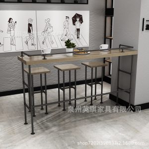 Bán chạy công nghiệp gió thanh Bàn đơn giản thanh dài Bàn quán trà sữa Bàn thanh nhỏ quán cà phê Bàn cao - Hình 2