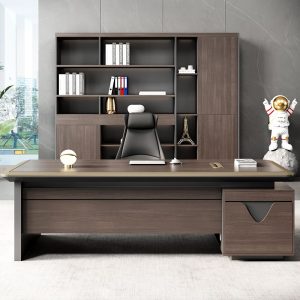 Bàn chủ tịch sang trọng, bàn làm việc kết hợp tủ phụ, bàn làm việc giám đốc tân cổ điển, bàn giám đốc gỗ tự nhiên - Hình 2