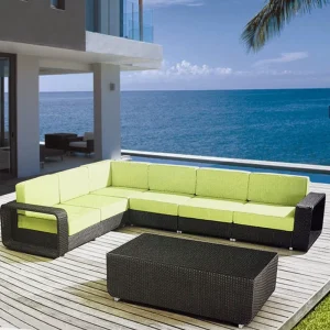 Ban Công Ghế Mây Sofa Bàn Cà Phê, Quán Cà Phê Ngoài Trời, Sân Sân Thượng Tròn, Đồ Nội Thất Mây Ngoài Trời, Giả Mây Sofa - Hình 3