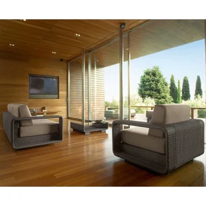 Ban Công Ghế Mây Sofa Bàn Cà Phê, Quán Cà Phê Ngoài Trời, Sân Sân Thượng Tròn, Đồ Nội Thất Mây Ngoài Trời, Giả Mây Sofa - Hình 4