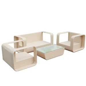 Ban Công Ghế Mây Sofa Bàn Cà Phê, Quán Cà Phê Ngoài Trời, Sân Sân Thượng Tròn, Đồ Nội Thất Mây Ngoài Trời, Giả Mây Sofa - Hình 5