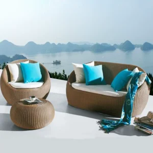 Ban Công Ghế Sofa Nhỏ B&B Khách Sạn, Sân Giải Trí Ngoài Trời Mây Ghế Sofa, Biệt Thự Sân Vườn Mây Dày Sofa Bàn Cà Phê