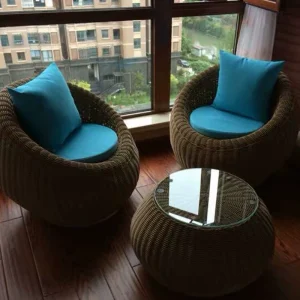 Ban Công Ghế Sofa Nhỏ B&B Khách Sạn, Sân Giải Trí Ngoài Trời Mây Ghế Sofa, Biệt Thự Sân Vườn Mây Dày Sofa Bàn Cà Phê - Hình 4