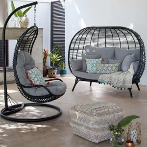 Ban Công Giải Trí, Sofa Mây Ghế 3 Bộ, Bàn Ghế Lưng Đơn, Ghế Sofa Sân, Nội Thất Sân Vườn, Xích Đu Treo Ghế - Hình 2