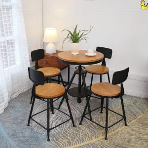 Ban công sân sắt rèn Bàn ghế quán cà phê quán trà sữa quán bar giải trí Bàn tròn nhỏ Bàn ghế ba khúc Bàn cà phê nhỏ
