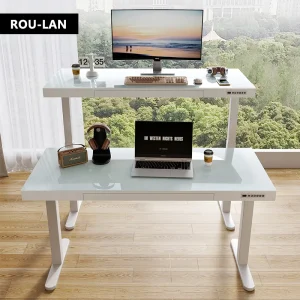 Bàn Điện Bàn Nâng Nhà Bàn Làm Việc Bàn Máy Tính Bàn Học Bàn Làm Việc Văn Phòng Kính Cường Lực Bàn Chơi Game - Hình 3