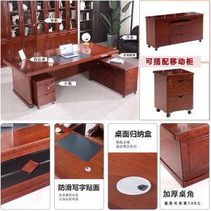 Bàn điều hành nhập khẩu, bàn giám đốc phong cách Nhật, bàn làm việc màu óc chó, bàn giám đốc gỗ tự nhiên - Hình 4