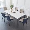 Bàn ghế ăn bằng đá phiến nhẹ sang trọng đơn giản gia đình nhỏ hợp kim nhôm hợp kim nhôm Bắc Âu sáng hình chữ nhật kiểu Ý tối giản